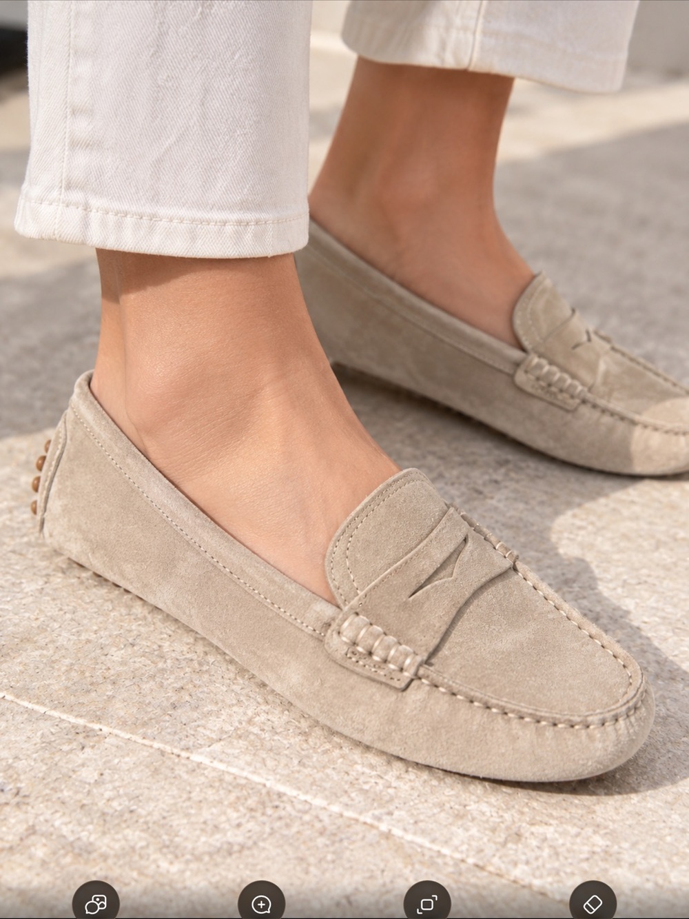 Veronica Beard Suede Penny Loafers - Taupe